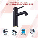 Basin Mixer Tap Faucet -Kitchen Laundry Bathroom Sink - Side View
