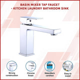 Basin Mixer Tap Faucet -Kitchen Laundry Bathroom Sink - Side View