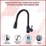 Basin Mixer Pull-Down Tap Faucet -Kitchen Laundry Bathroom Sink - Side View