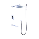 8 Rain Shower Head Straight Wall Arm Mixer Set Wall Bath Spout Outlet Tap