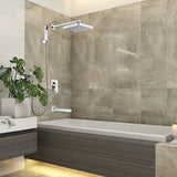 8 Rain Shower Head Straight Wall Arm Mixer Set Wall Bath Spout Outlet Tap - Front View