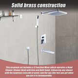 8 Rain Shower Head Straight Wall Arm Mixer Set Wall Bath Spout Outlet Tap