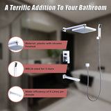 8 Rain Shower Head Straight Wall Arm Mixer Set Wall Bath Spout Outlet Tap - Rear View
