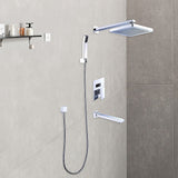 8 Rain Shower Head Straight Wall Arm Mixer Set Wall Bath Spout Outlet Tap - Extra Image
