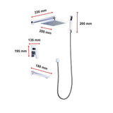 8 Rain Shower Head Straight Wall Arm Mixer Set Wall Bath Spout Outlet Tap