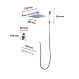 8 Rain Shower Head Straight Wall Arm Mixer Set Wall Bath Spout Outlet Tap - Extra Image