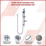 Hand Held Shower Rail Soap Dish Bathroom Set - Side View