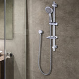 Hand Held Shower Rail Soap Dish Bathroom Set - 45-Degree Angle