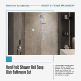 Hand Held Shower Rail Soap Dish Bathroom Set - Extra Image