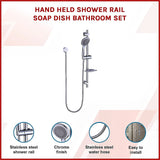 Hand Held Shower Rail Soap Dish Bathroom Set - Side View