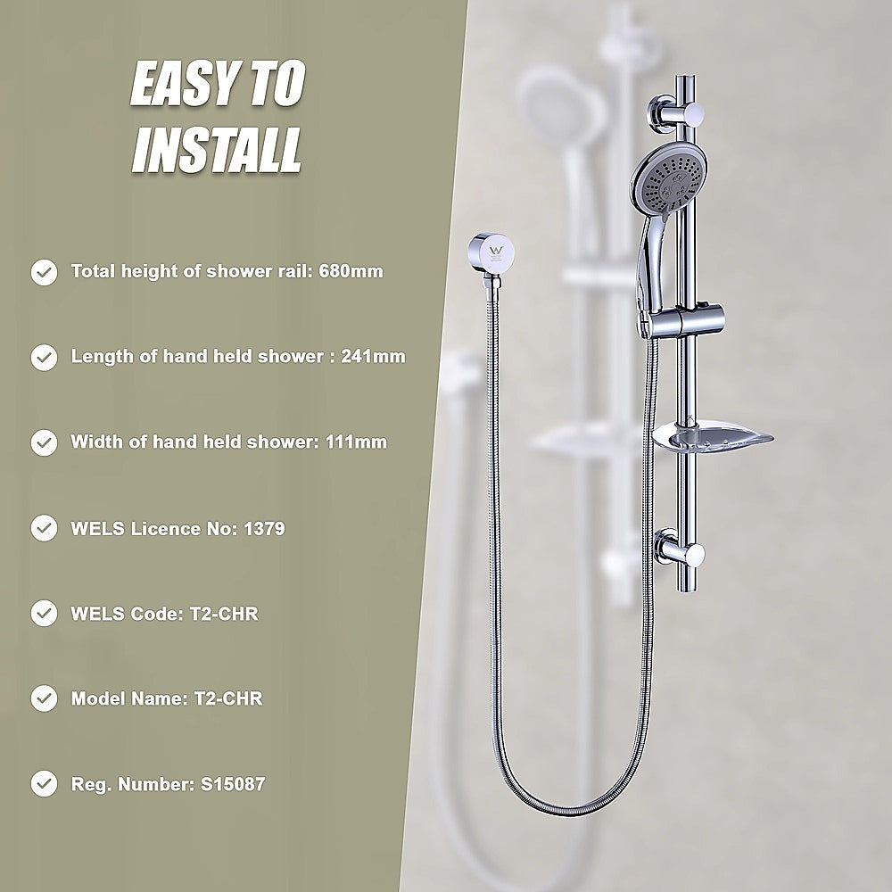 Hand Held Shower Rail Soap Dish Bathroom Set
