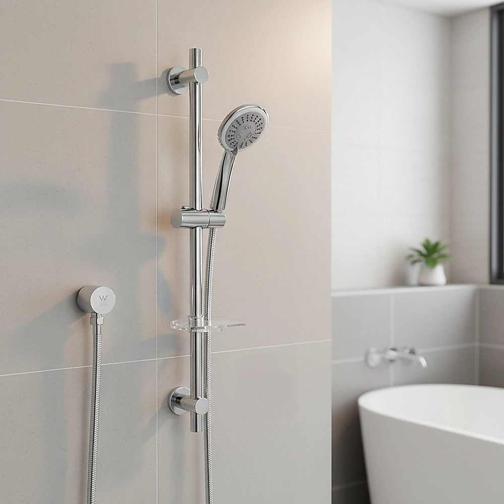 Hand Held Shower Rail Soap Dish Bathroom Set