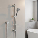 Hand Held Shower Rail Soap Dish Bathroom Set - 45-Degree Angle