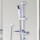 Hand Held Shower Rail Soap Dish Bathroom Set - Front View