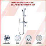 Hand Held Shower Rail Soap Dish Bathroom Set - Side View