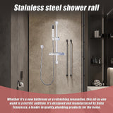 Hand Held Shower Rail Soap Dish Bathroom Set - Top-Down View