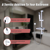 Hand Held Shower Rail Soap Dish Bathroom Set - Rear View