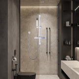 Hand Held Shower Rail Soap Dish Bathroom Set - Close-Up Angle