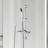 Hand Held Shower Rail Soap Dish Bathroom Set - Front View