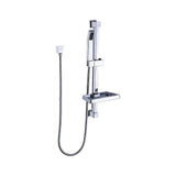 Hand Held Shower Rail Soap Dish Bathroom Set - Top-Down View