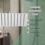 200mm Shower Head Square 304SS Polished Chrome Finish - Low Angle