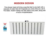200mm Shower Head Square 304SS Polished Chrome Finish - Extra Image