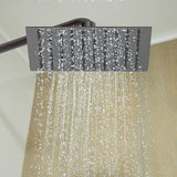 200mm Shower Head Square 304SS Electroplated Matte Black Finish - Front View