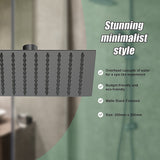 200mm Shower Head Square 304SS Electroplated Matte Black Finish - Extra Image