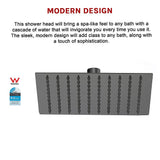 200mm Shower Head Square 304SS Electroplated Matte Black Finish - Extra Image