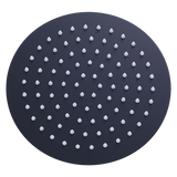 200mm Shower Head Round 304SS Electroplated Matte Black Finish - Close-Up Angle