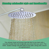 200mm Shower Head Round 304SS Polished Chrome Finish - 45-Degree Angle