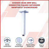Shower Head Arm Wall Connector Square Bathroom Rainforest ShowerHead - Side View