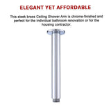 Shower Head Arm Wall Connector Round Bathroom Rainforest ShowerHead - Extra Image