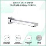 228mm Bath Spout Polished Chrome Finish