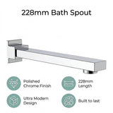 228mm Bath Spout Polished Chrome Finish