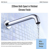 220mm Bath Spout in Polished Chrome Finish - Extra Image