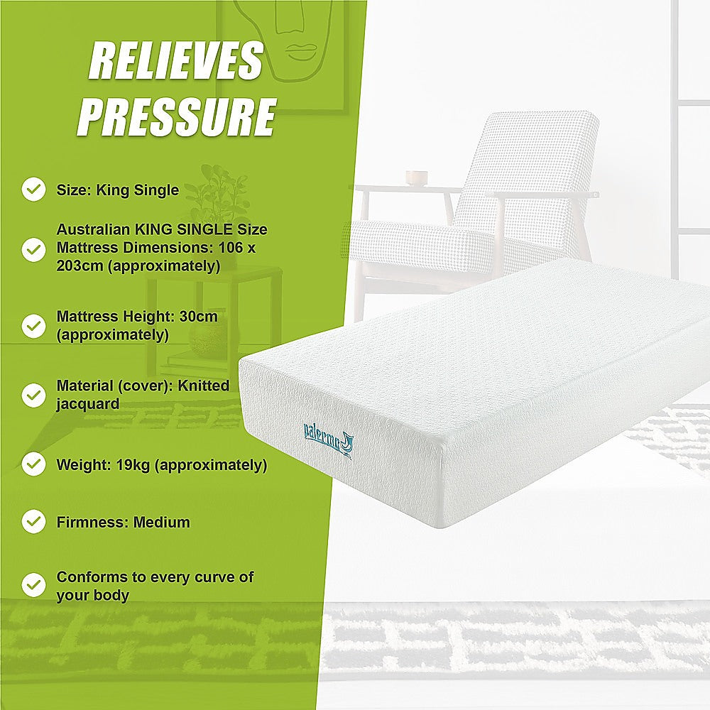 Palermo Contour 20cm Encased Coil Single Mattress CertiPUR-US Certified Foam