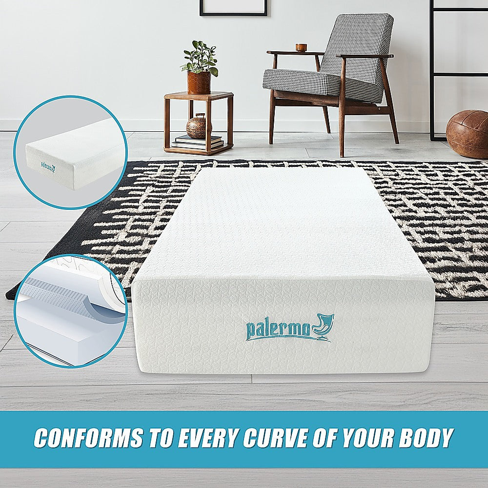 Single 30cm Green Tea Memory Foam Mattress  Cooling Comfort with CertiPUR-US® Certified Foam