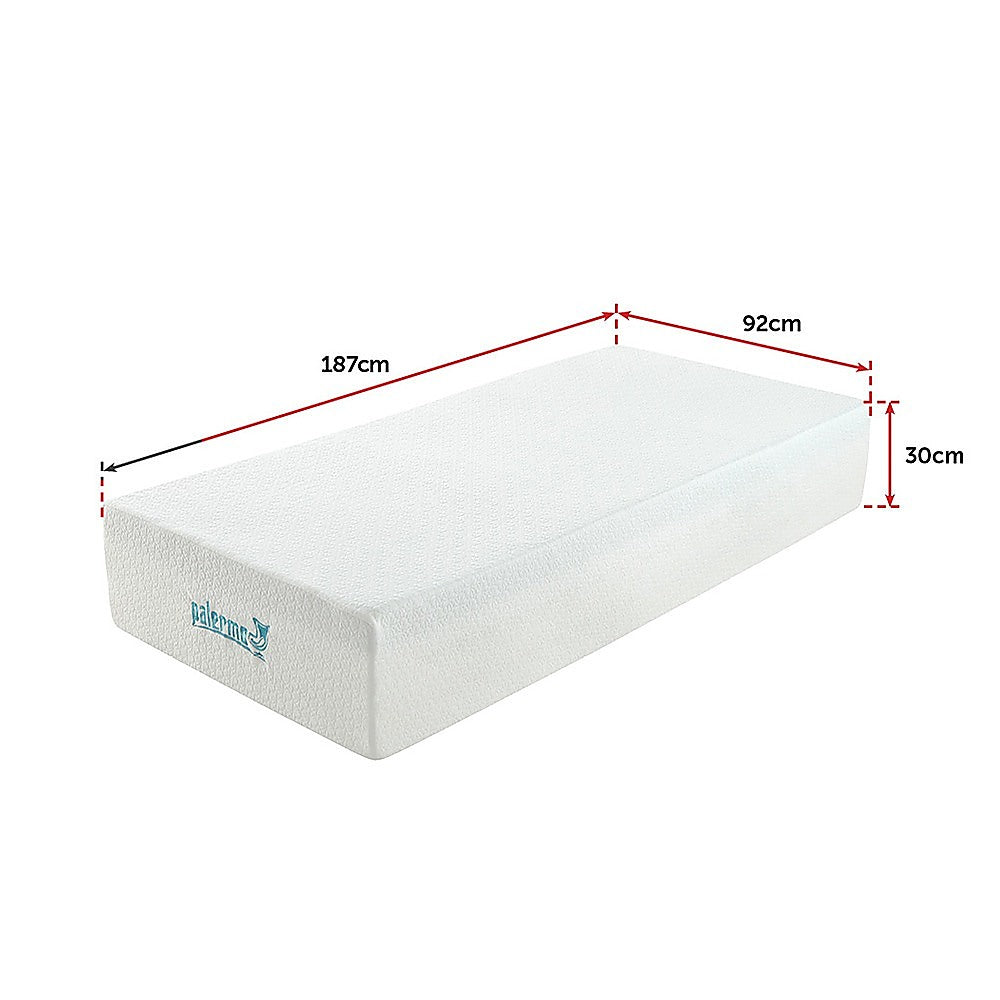 Single 30cm Green Tea Memory Foam Mattress  Cooling Comfort with CertiPUR-US® Certified Foam