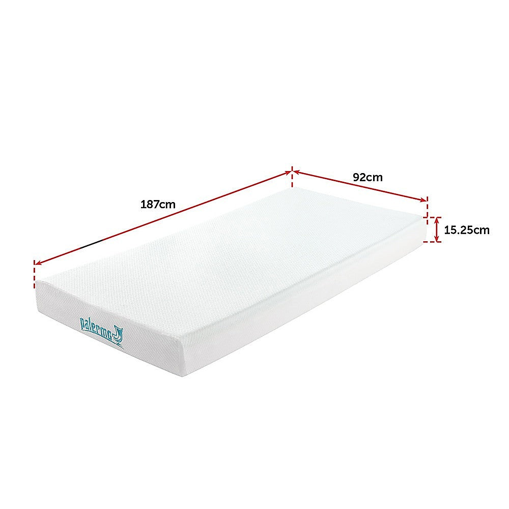 Palermo Queen 25cm Gel Memory Foam Mattress - Dual-Layered - CertiPUR-US Certified