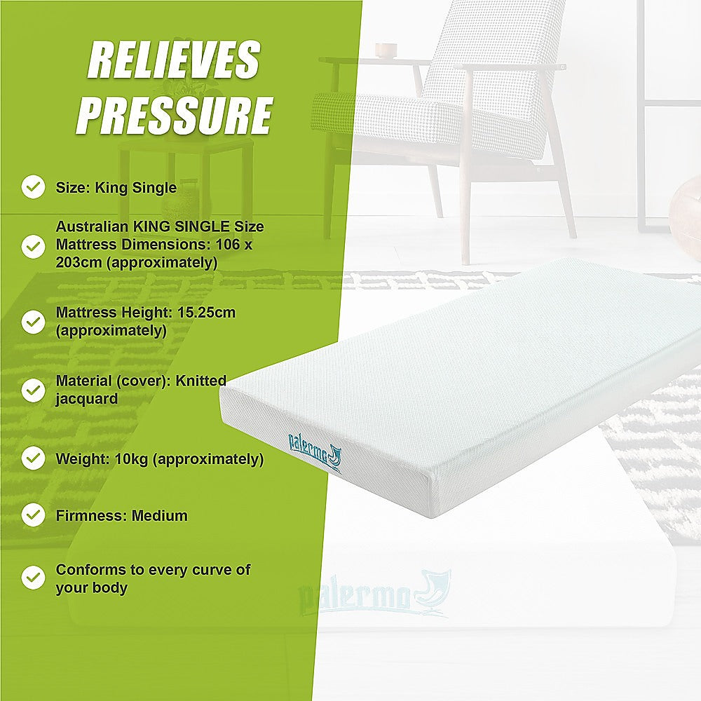 King Single Green Tea Memory Foam Mattress  Cooling Comfort with CertiPUR-US® Certified Foam