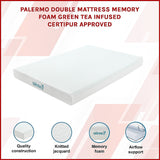 Palermo Queen Mattress Memory Foam Green Tea Infused CertiPUR Approved - Side View