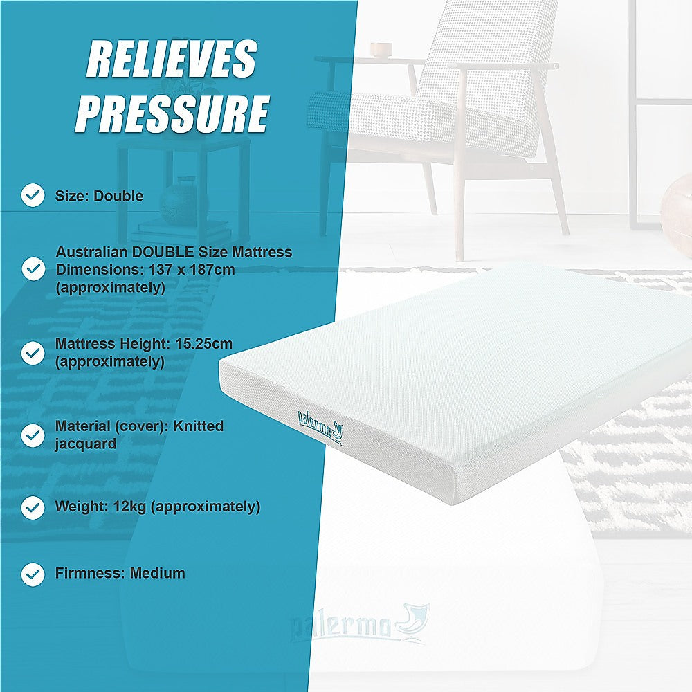 Palermo Queen Mattress Memory Foam Green Tea Infused CertiPUR Approved