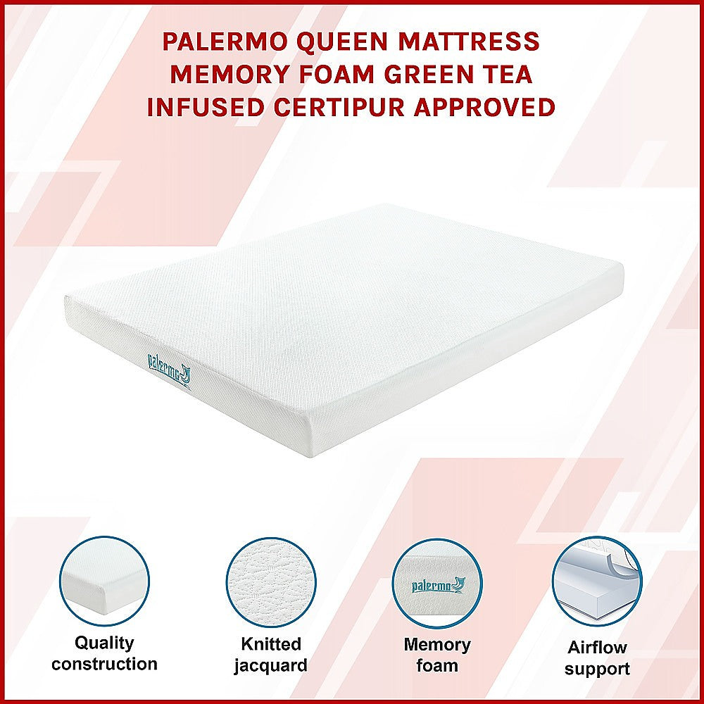 Queen Green Tea Memory Foam Mattress ??Cooling Comfort with CertiPUR-US? Certified Foam