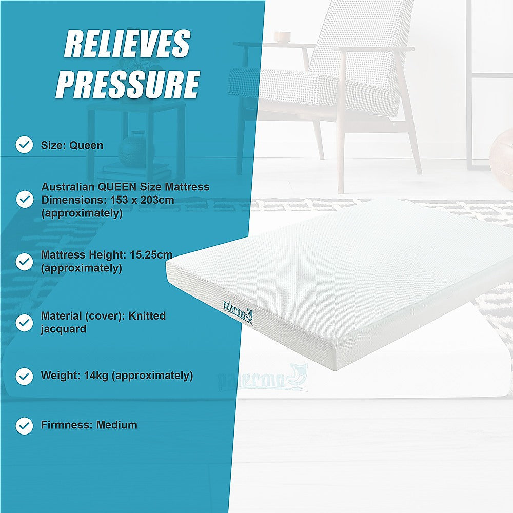 Palermo King 25cm Gel Memory Foam Mattress - Dual-Layered - CertiPUR-US Certified
