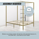 4 Four Poster Double Bed Frame - Low Angle