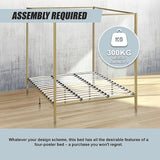 4 Four Poster King Bed Frame - Low Angle