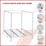 4 Four Poster King Bed Frame - Side View