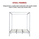 4 Four Poster King Bed Frame - Rear View