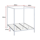 4 Four Poster King Bed Frame - Low Angle
